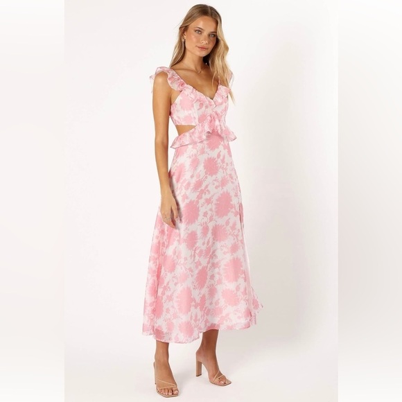 Petal & Pup Dresses & Skirts - Women's Rori Ruffle Maxi Dress Chic Pink Floral Midi Dress